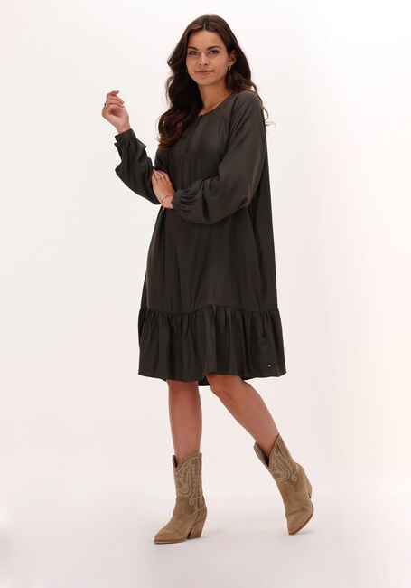 Grijze SCOTCH & SODA Mini jurk EASY FIT LONG SLEEVE DRESS WITH SMOCK DETAILS - large