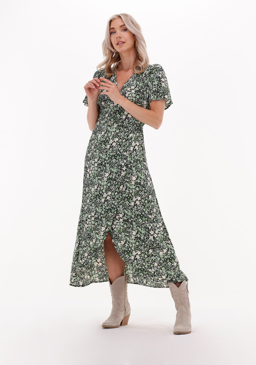 groene fabienne chapot midi jurk archana butterfly dress