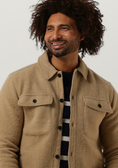 Zand ANERKJENDT Overshirt AKLION BOILED WOOL OVERSHIRT - large