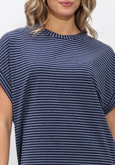 Blauwe SUMMUM T-shirt TOP TWO TONE LUREX STRIPE - large