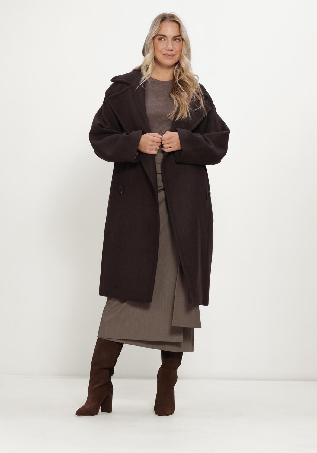 Bruine INWEAR Mantel ZORAHIW DB COAT - large