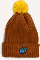 Bruine WANDER & WONDER Muts POM POM BEANIE - medium