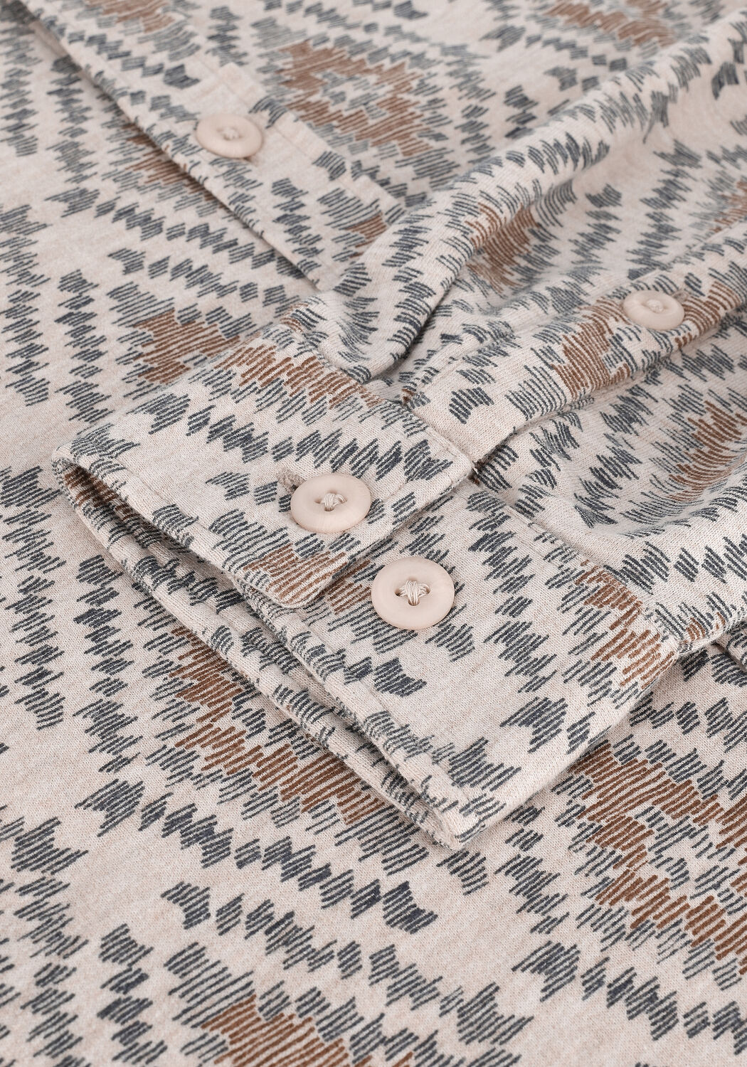 Beige CAST IRON Casual overhemd LONG SLEEVE SHIRT PRINT ON LIG - large