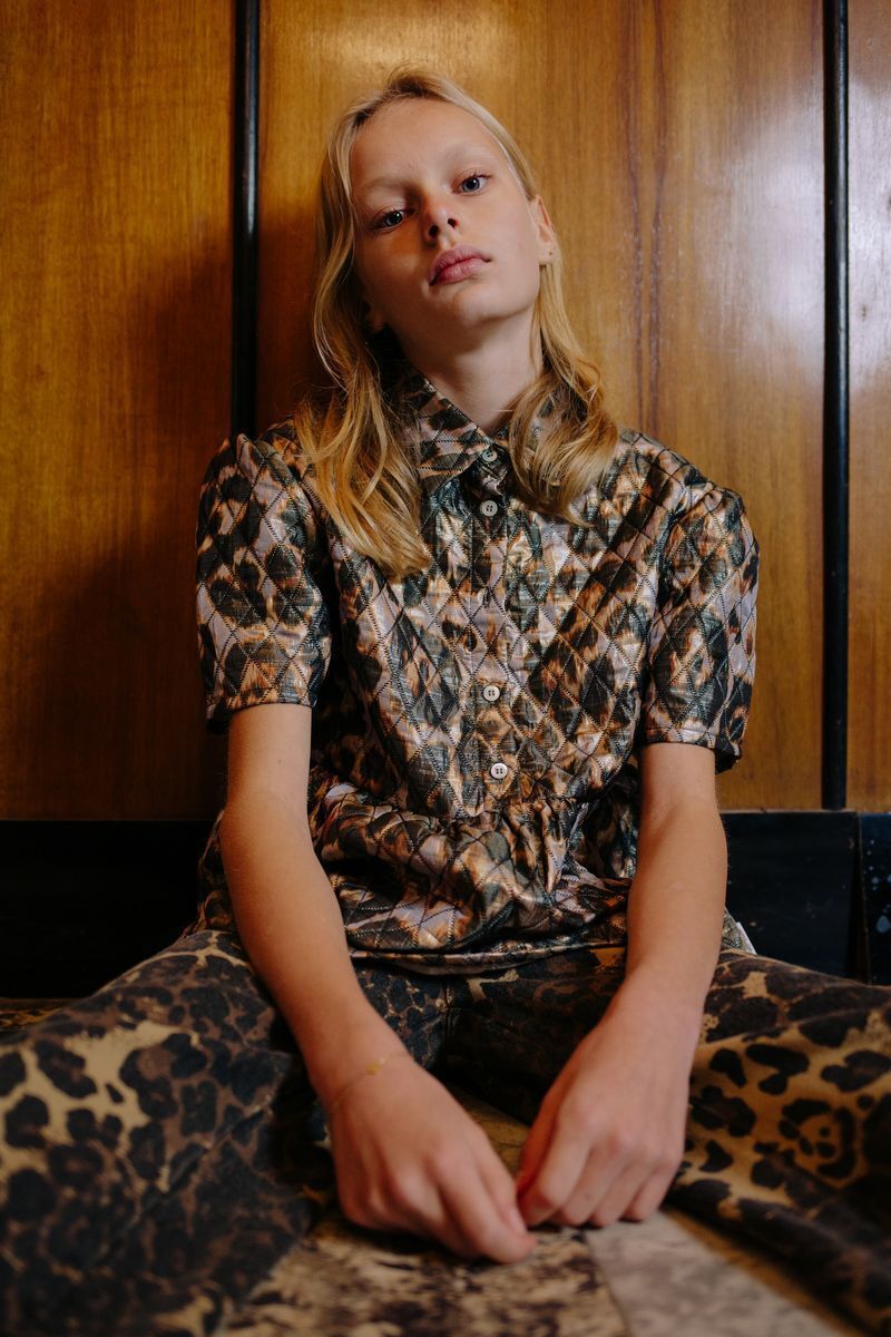 Multi CALL ME FRANKIE Blouses LEOPARD QUILTED BLOUSE - large