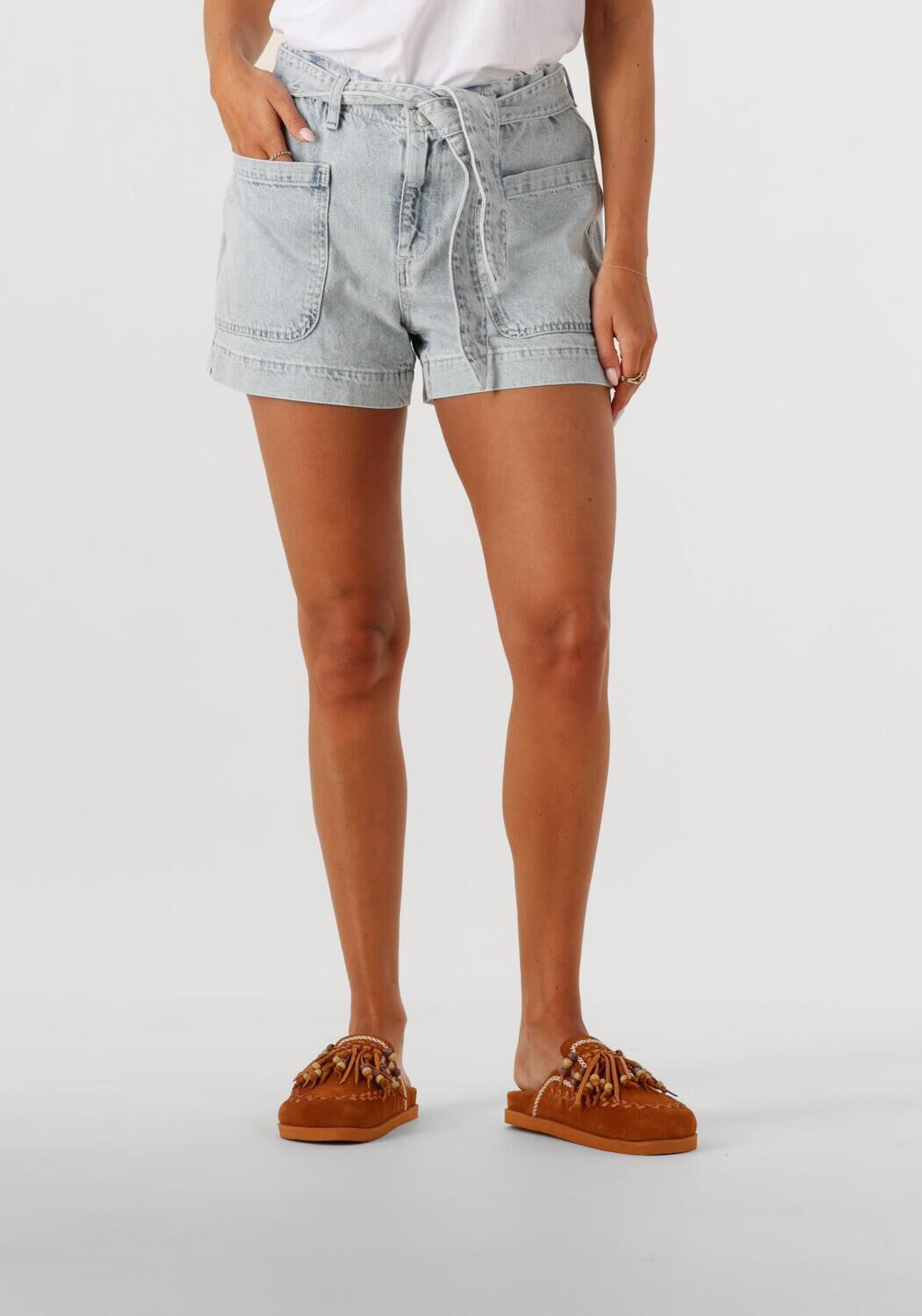 CATWALK JUNKIE Dames Broeken Denim Short With Elastic Waistband Lichtblauw