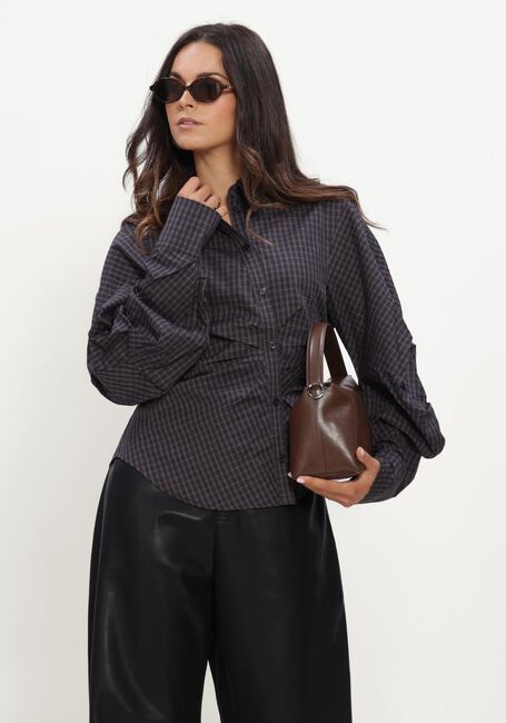 Donkergrijze NOTRE-V Blouses NV-ISA MINI CHECK - large
