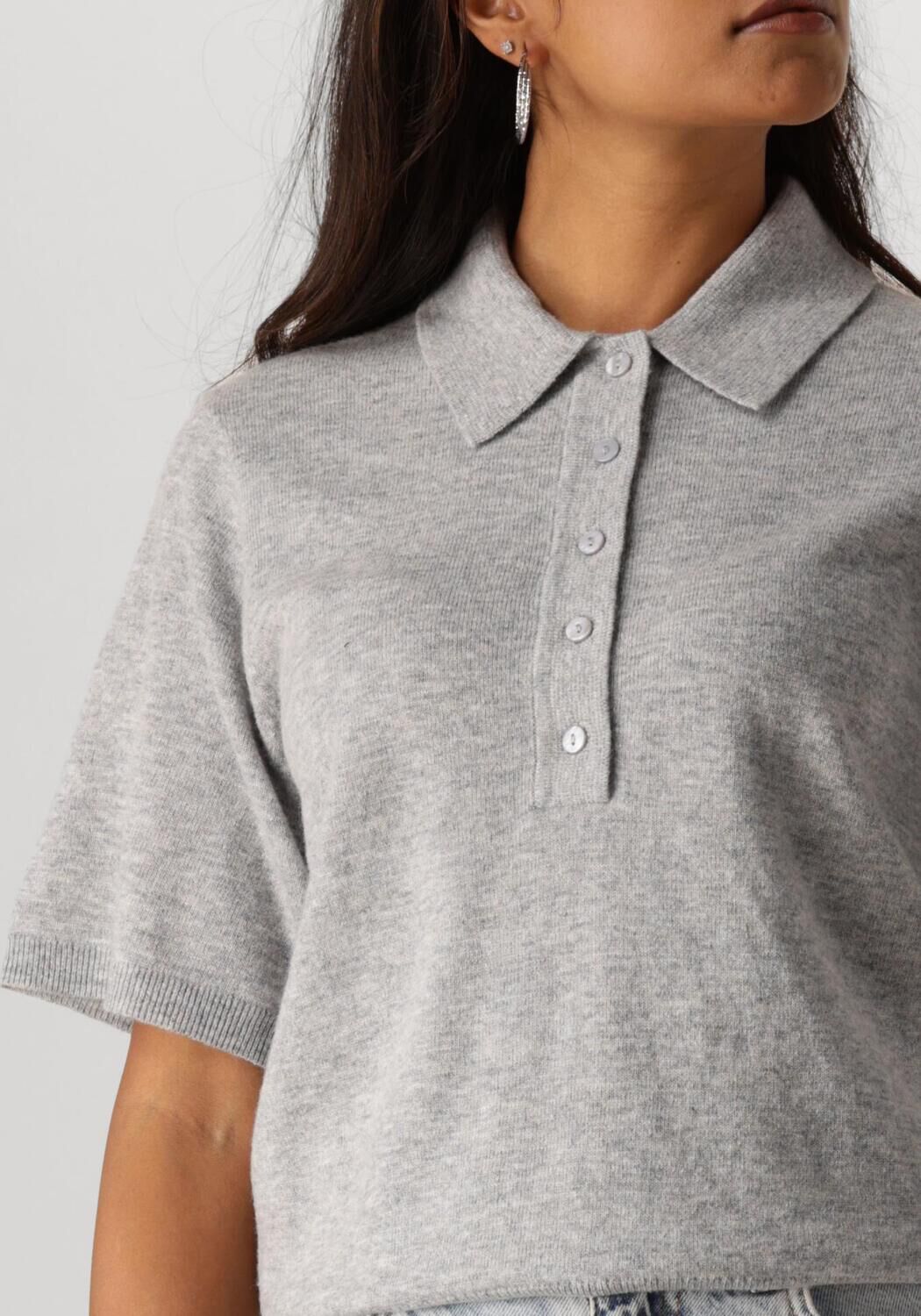 NEO NOIR Dames Tops & T-shirts Gracie Knit Polo Tee Grijs
