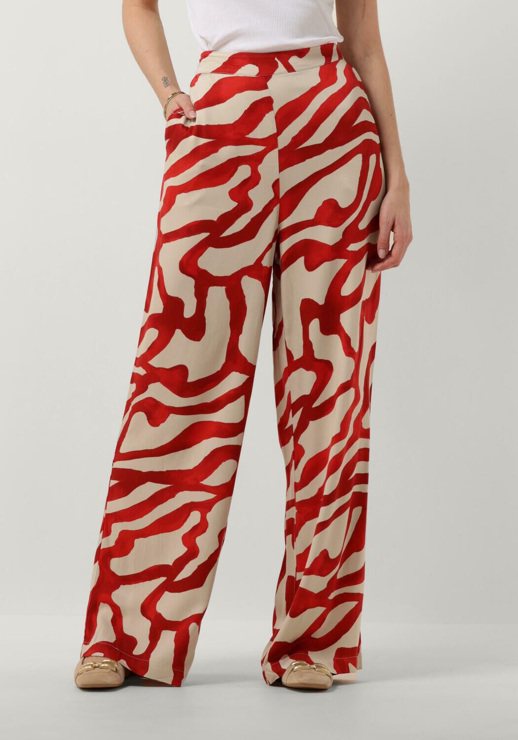 MINUS Dames Broeken Jassie Wide Leg Pants Rood