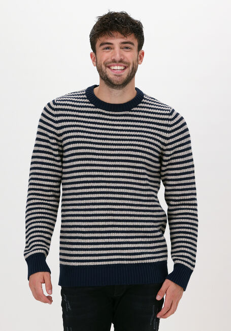 Donkerblauwe SELECTED HOMME Trui SLHDAVIS LS KNIT CREW NECK U - large