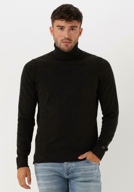 Zwarte CAST IRON Coltrui TURTLENECK COTTON HEATHER PLATED - large