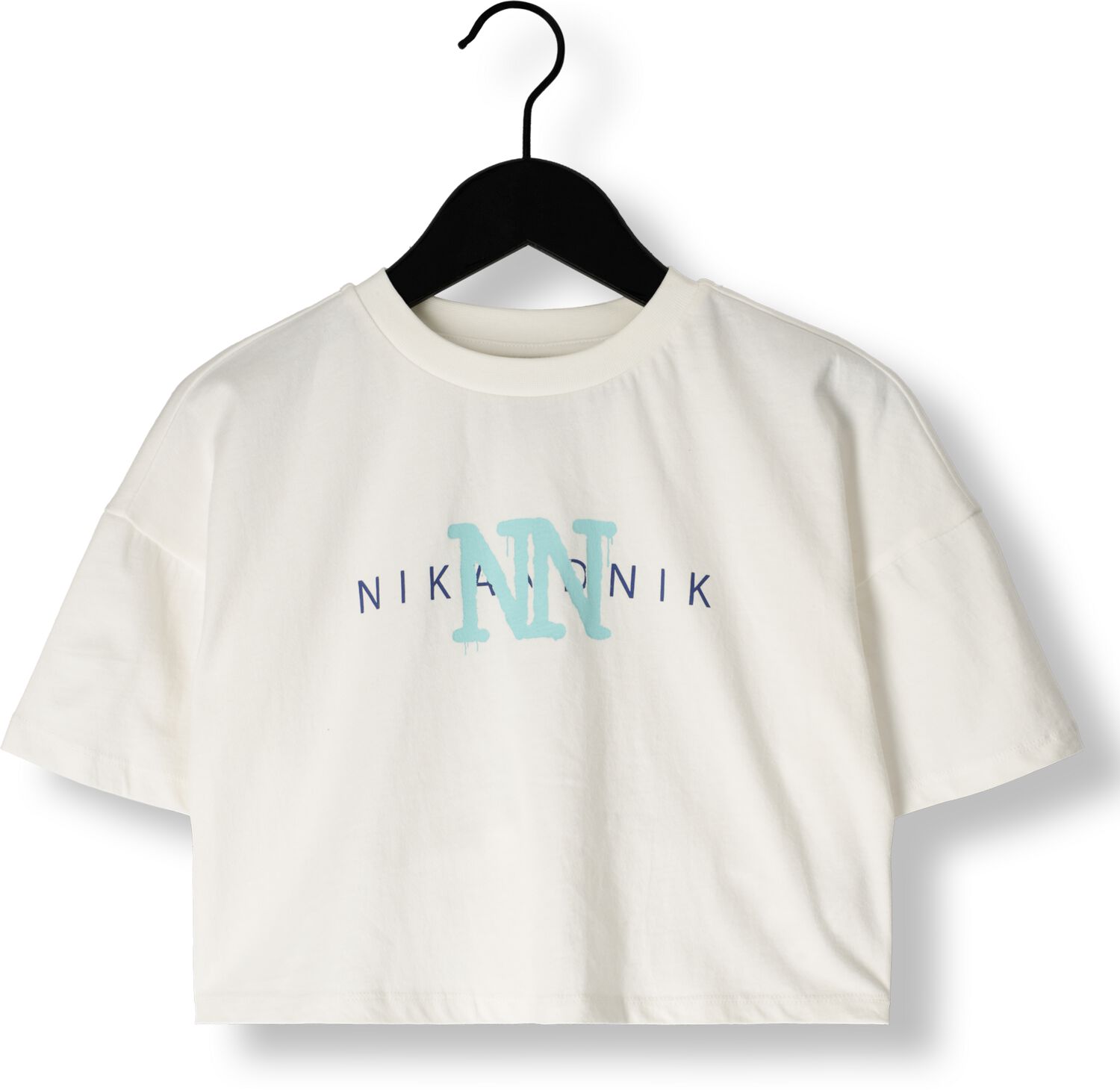 NIK&NIK T-shirt Spray met printopdruk offwhite Wit Meisjes Katoen Ronde hals 164