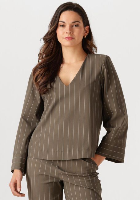 Olijf STUDIO ANNELOES Top Cilou stripe top - large