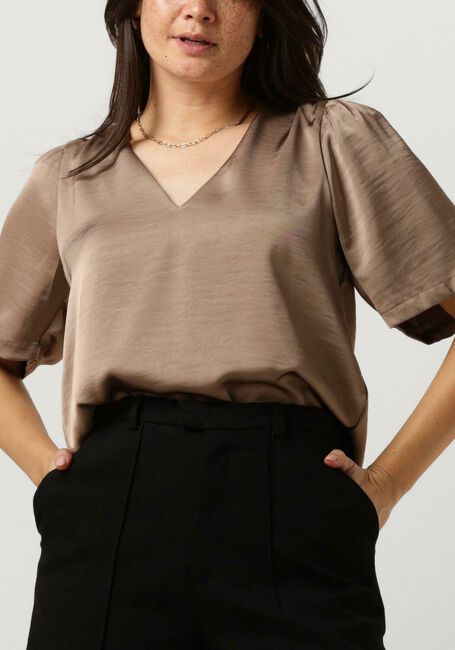 Taupe NEO NOIR Blouses LARGO HEAVY SATEEN BLOUSE - large