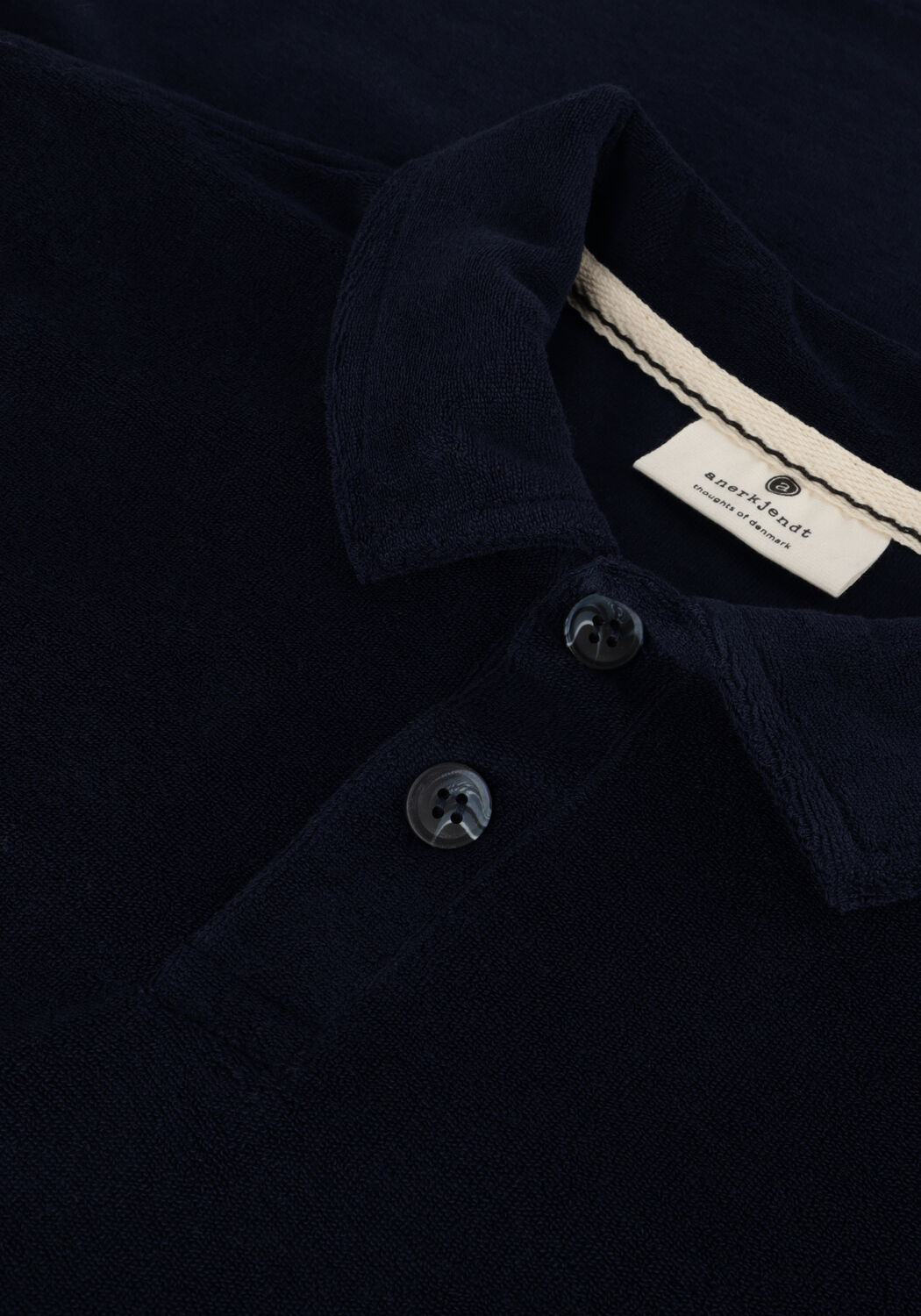 Donkerblauwe ANERKJENDT Polo AKKIKKI S/S FROTTE POLO TEE - large