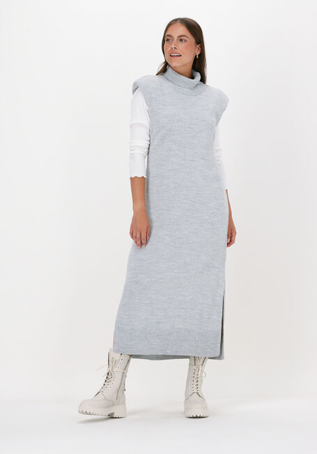 Grijze NA-KD Midi jurk PADDED HIGH NECK MIDI DRESS - large