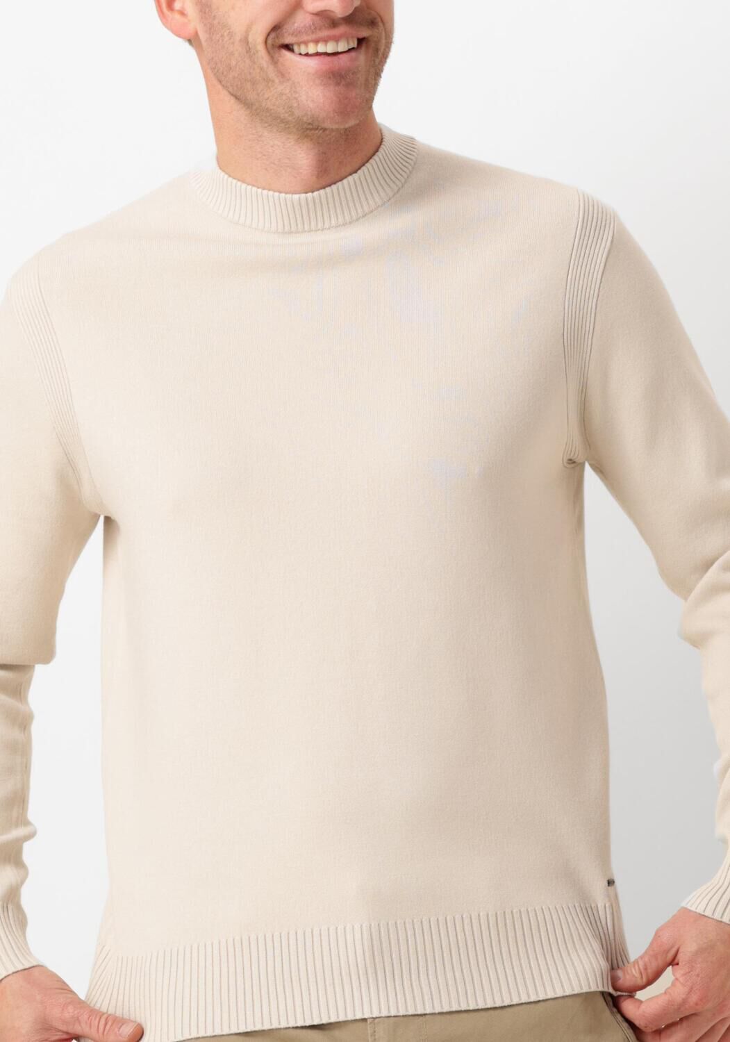 DSTREZZED Heren Truien & Vesten Fell Mock Neck Beige