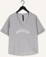 Grijze 10DAYS T-shirt V-NECK TEE SLUB Grijze 10DAYS T-shirt V-NECK TEE SLUB - medium