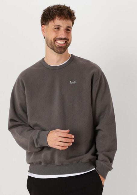Donkergrijze FORÉT Sweater NOON SWEATSHIRT - large