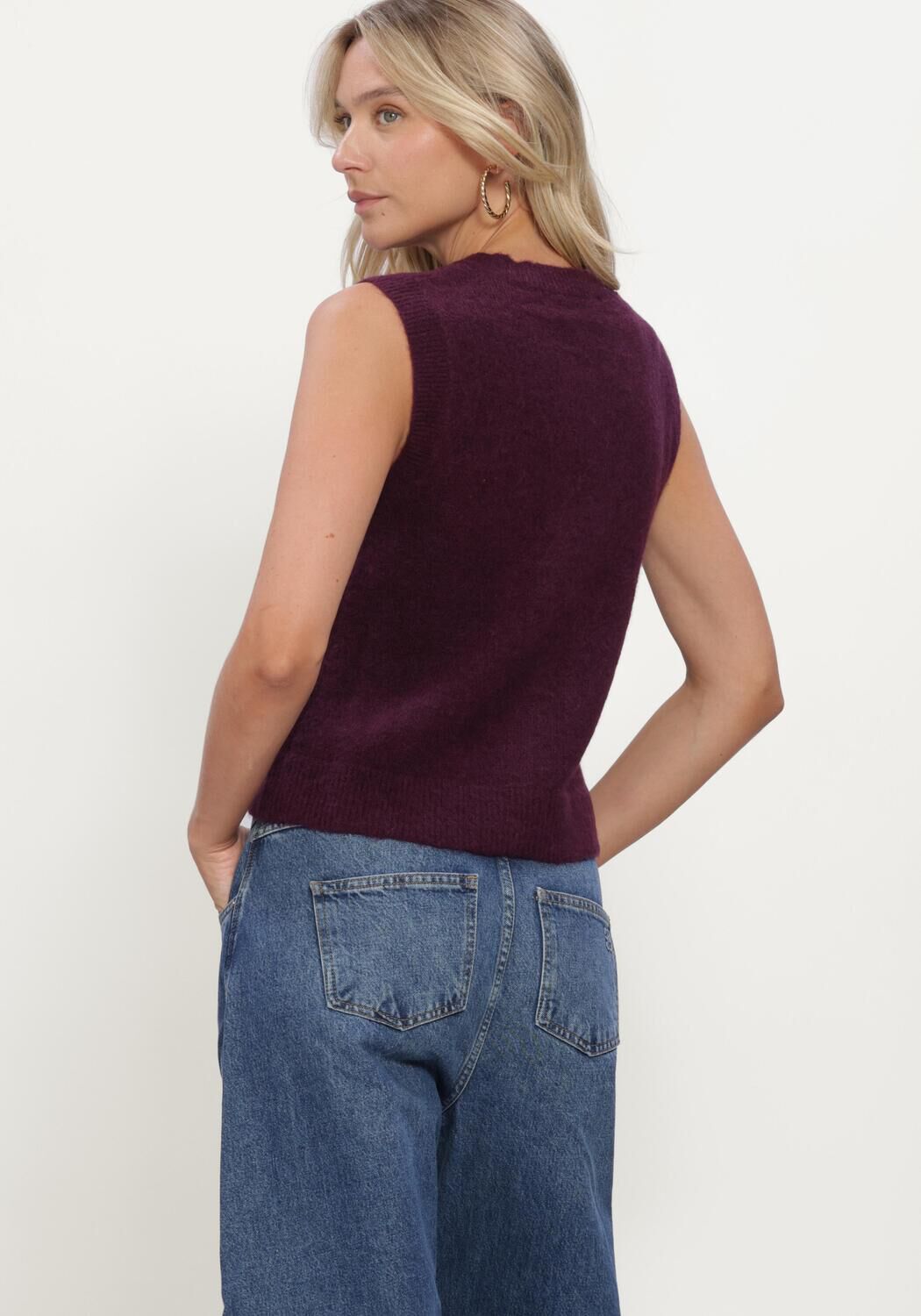 Bordeaux MSCH COPENHAGEN Vest MSCHBONDIE HOPE VEST - large