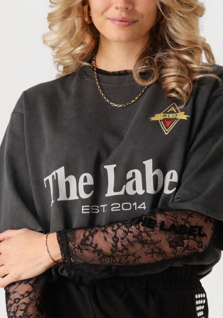 Donkergrijze ALIX THE LABEL T-shirt LADIES KNITTED THEL LABEL T-SHIRT - large