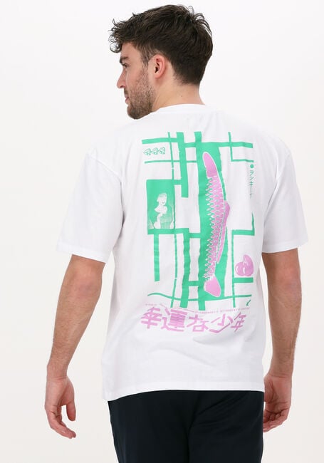 Witte EDWIN T-shirt LUCKY OTOKO TS - large