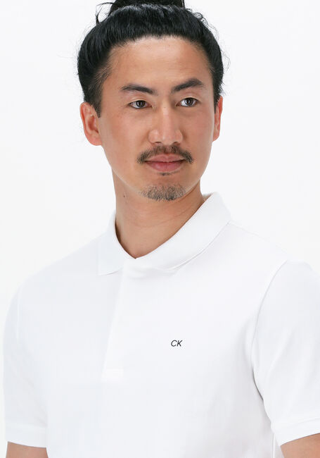 Witte CALVIN KLEIN Polo STRETCH PIQUE SLIM POLO - large