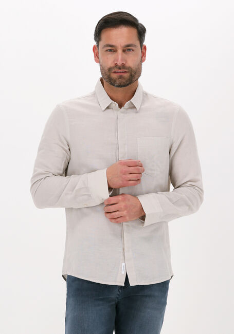 Beige CALVIN KLEIN Casual overhemd COTTON LINEN CHEST POCKET SHIRT - large