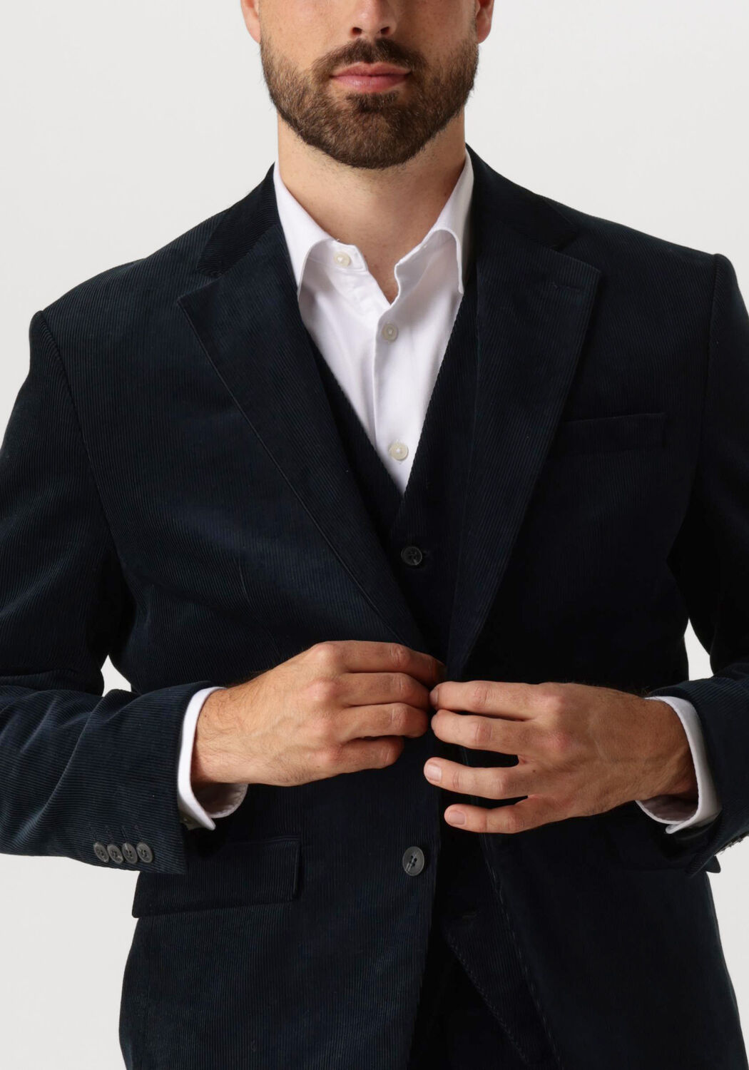 SELECTED HOMME Heren Colberts Slhreg-duca Corduroy Blz Donkerblauw