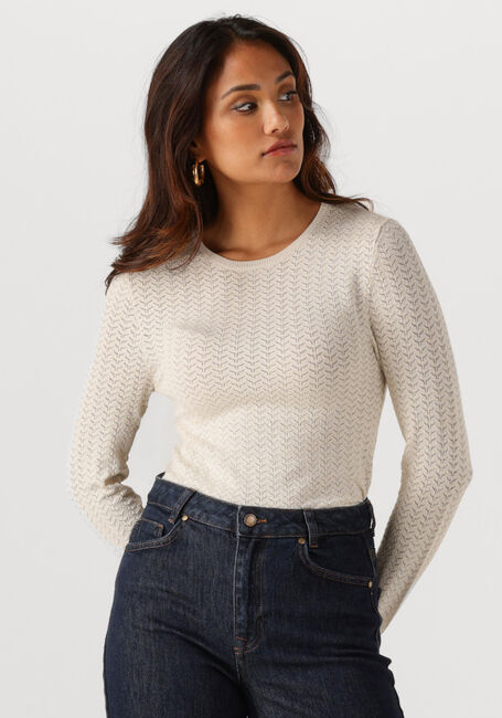 Creme SELECTED WOMEN Trui SLFNAJA TIGHT LS KNIT O-NECK - large