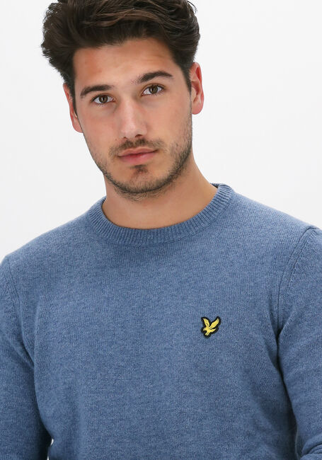 Blauwe LYLE & SCOTT Trui CREW NECK LAMBSWOOL BLEND JUMP - large