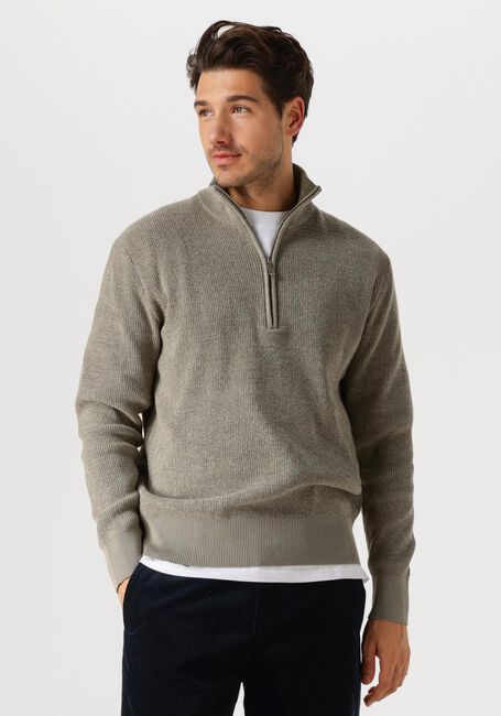 Groene SELECTED HOMME Trui SLHRODNEY LS HIGH NECK HALF ZIP - large