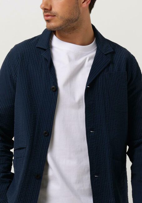 Blauwe BUTCHER OF BLUE Casual overhemd WORKER SEERSUCKER BLAZER - large