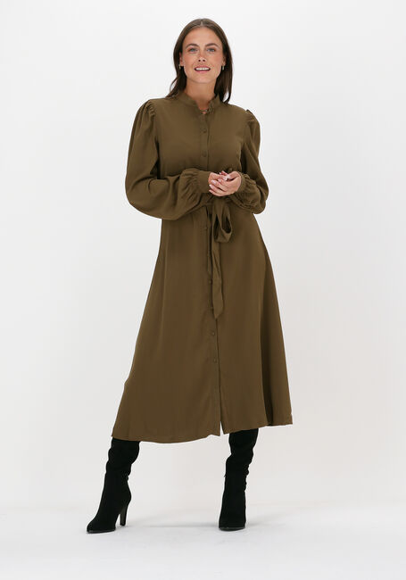Groene NA-KD Midi jurk BALLON SLEEVE MIDI DRESS - large