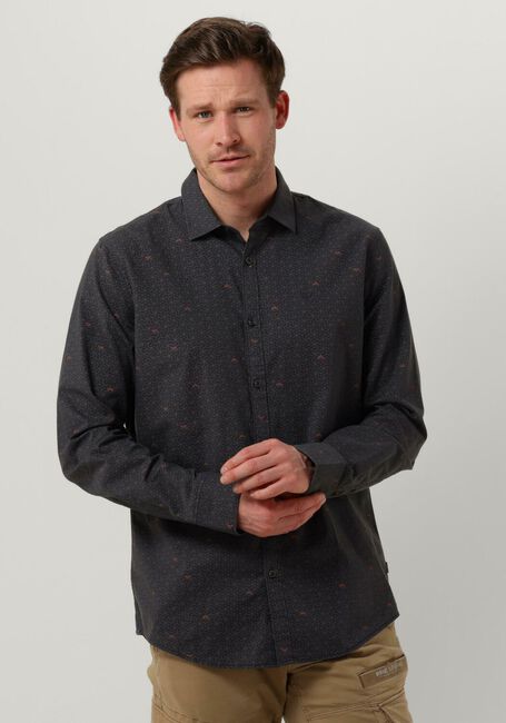 Donkerblauwe PME LEGEND Casual overhemd LONG SLEEVE SHIRT PRINT ON CTN SLUB - large