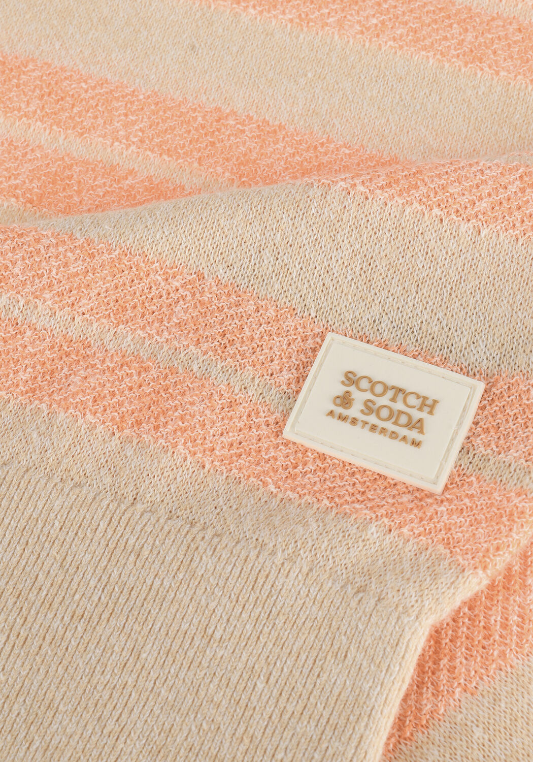 Oranje SCOTCH & SODA Trui STRUCTURED KNIT LINEN-BLEND CREWNECK PULLOVER - large