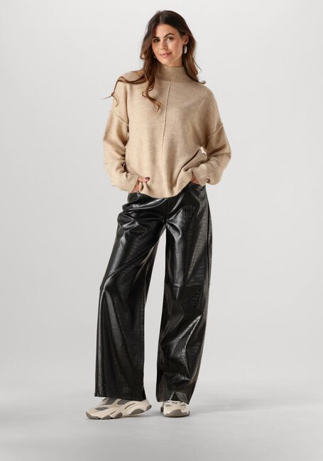 Zwarte CATWALK JUNKIE Wijde broek LOOSE FIT TEXTURED VEGAN LEATHER TROUSERS - large