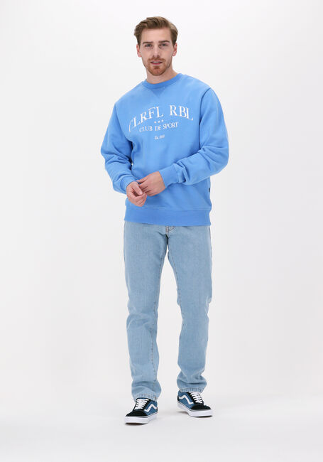 Blauwe COLOURFUL REBEL Sweater WASHED BASIC SWEAT - large