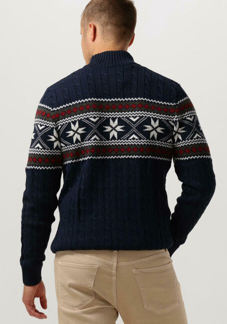 Donkerblauwe SELECTED HOMME Coltrui SLHFLAKE LS KNIT CABLE HIGH NE - large