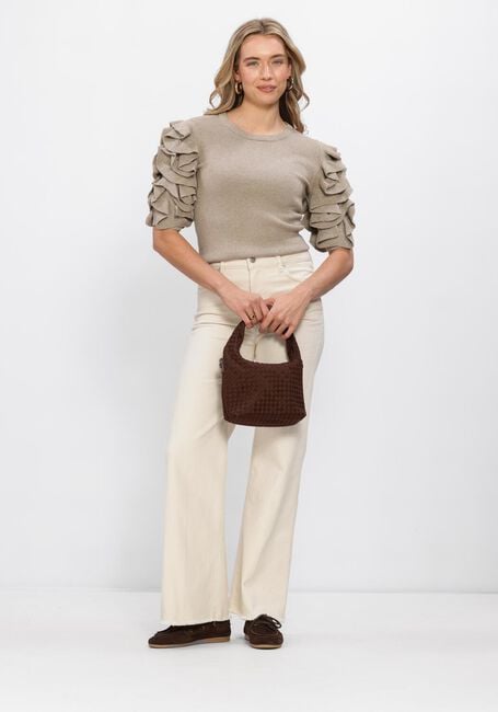 Beige OBJECT Trui OBJDIANDRA KNIT 2/4 RE PULLOVER - large