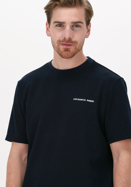 Blauwe COLOURFUL REBEL T-shirt STRUCTURE TEE - large
