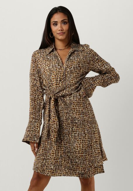 Bruine SECOND FEMALE Mini jurk POLINE WRAP DRESS - large