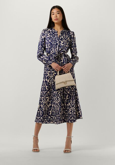 Blauwe NEO NOIR Midi jurk CILIAN FLOWER BLUR DRESS - large