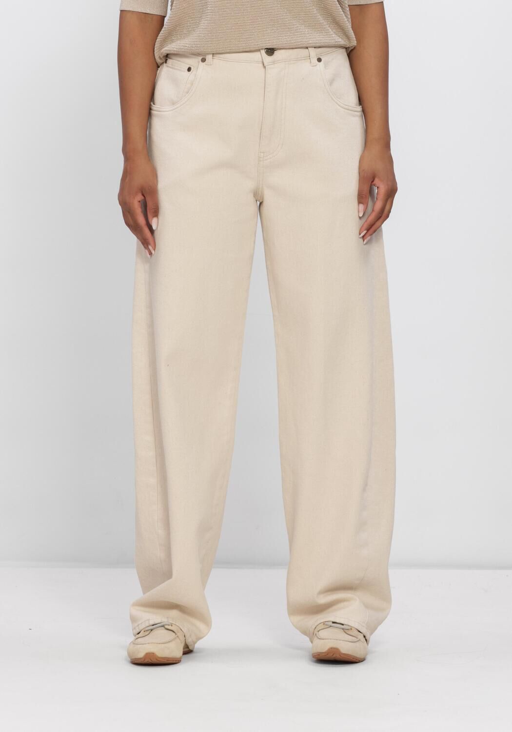 Ecru NUKUS Wijde broek PETRA PANTS - large