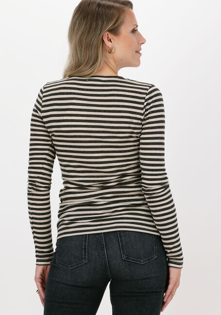 Ecru BY-BAR T-shirt BASIC LS MELANGE STRIPE - large