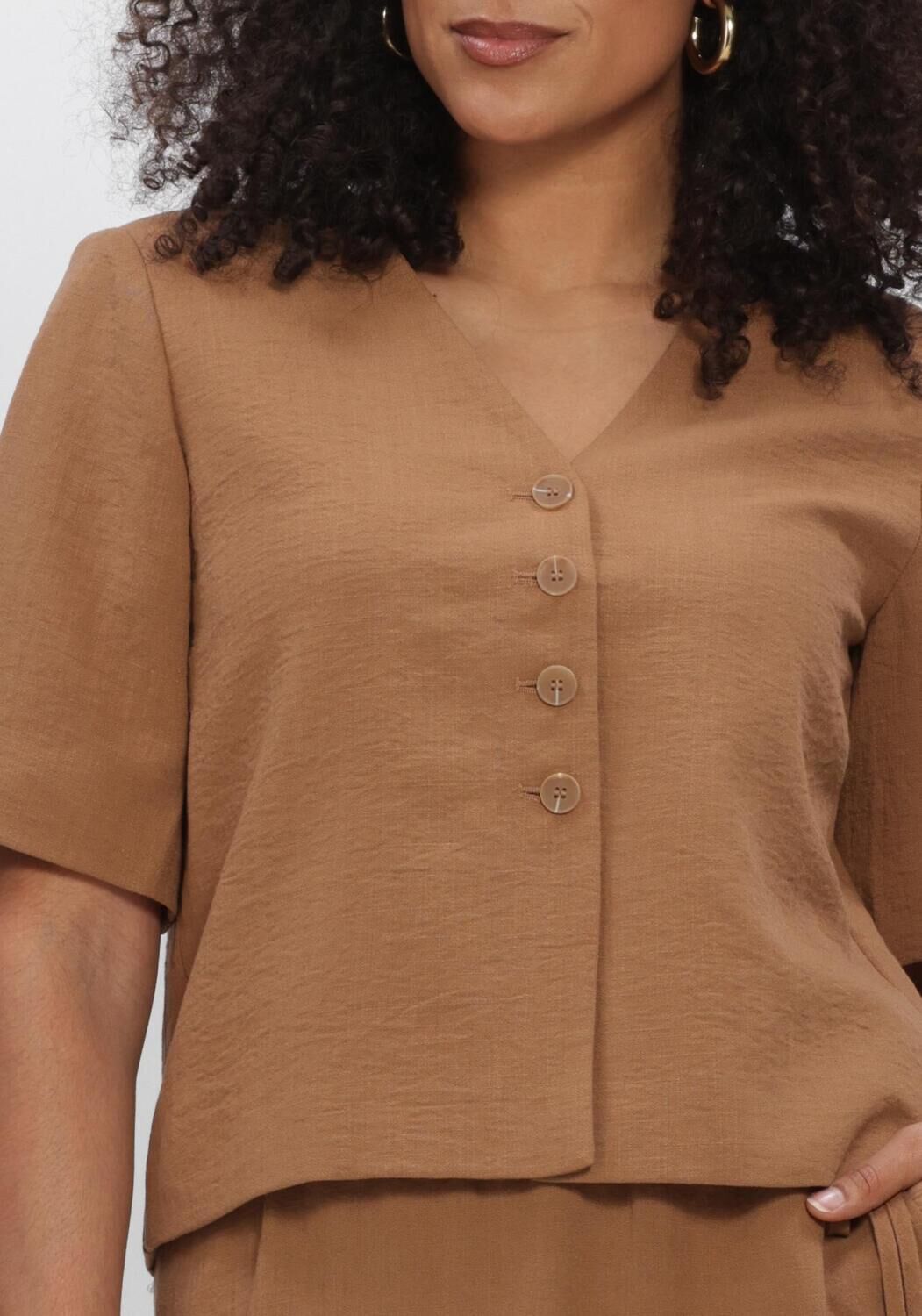 Bruine OBJECT Blouses OBJRINI MATHILDA 2/4 LO BLAZER  145 ND - large