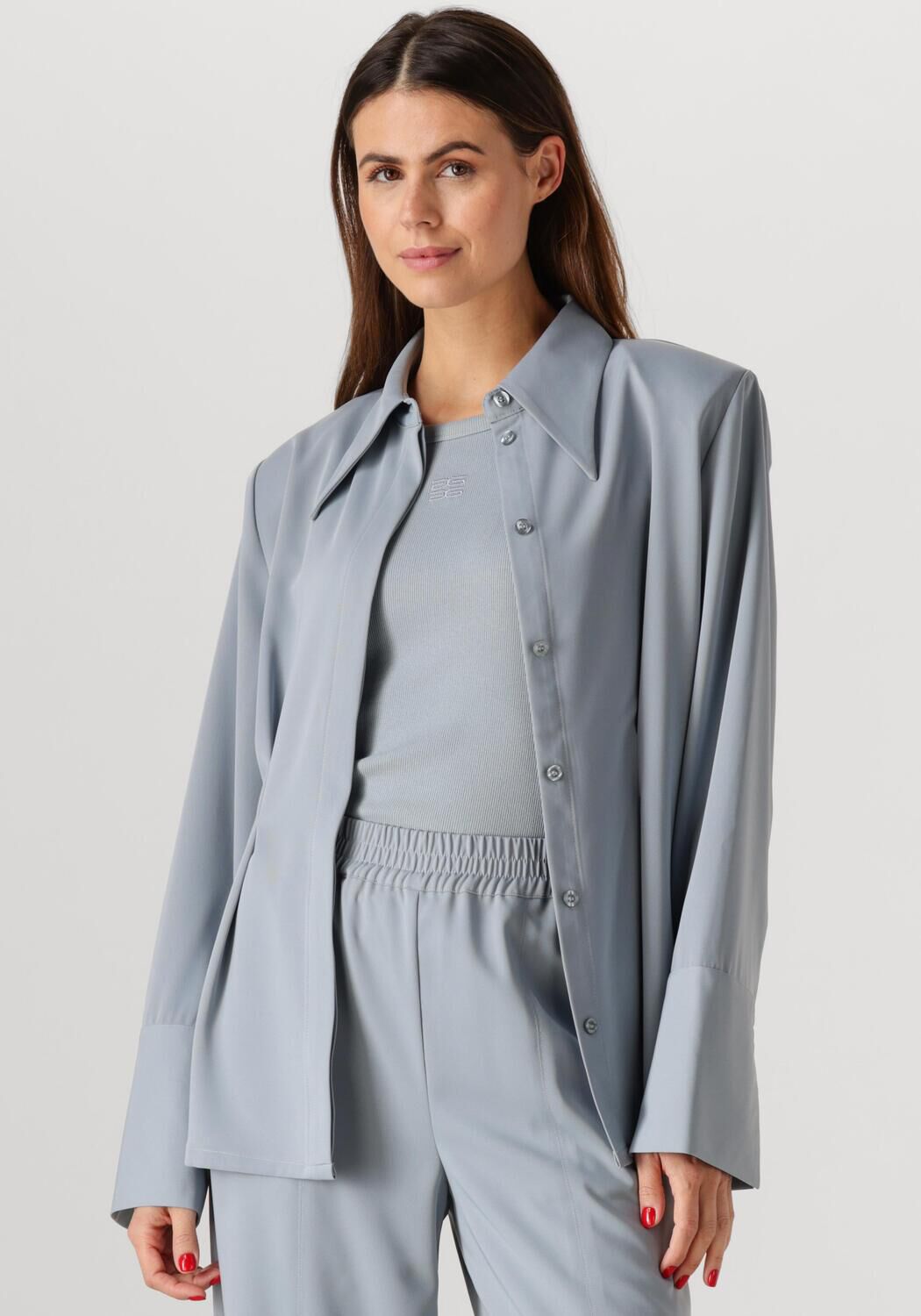 Gestuz Elegante Grijs Blauwe Overhemdblouse Blue Dames