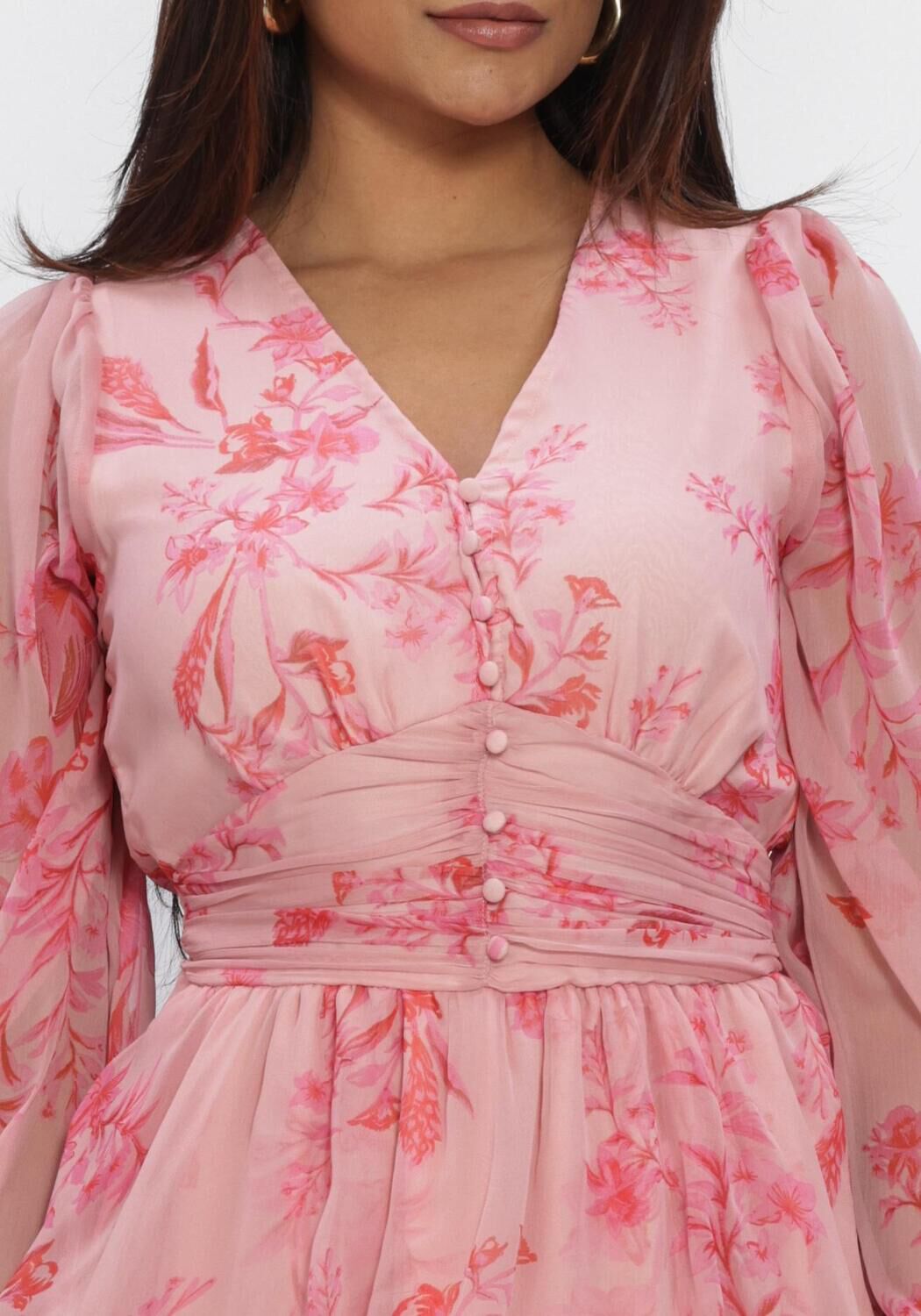Roze NEO NOIR Midi jurk RIVANA PRINT CHIFFON DRESS - large
