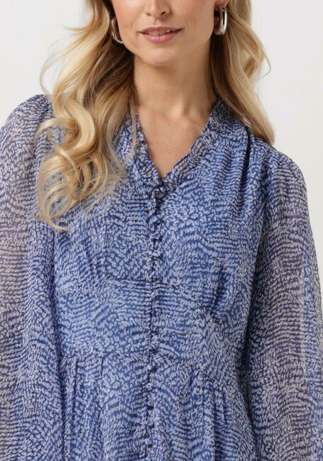 Blauwe NEO NOIR Midi jurk NIMES GRAPHIC MOOD DRESS - large