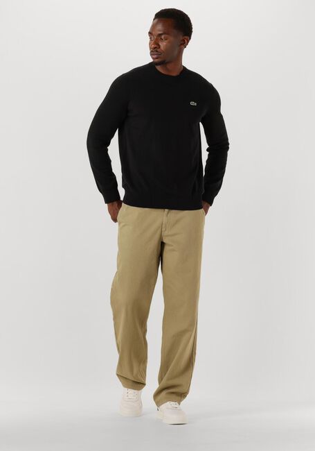 Zwarte LACOSTE Trui REGULAR FIT CREW NECK SWEATER - large