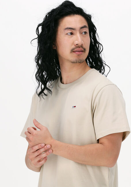 Beige TOMMY JEANS T-shirt TJM CLASSIC JERSEY C NECK - large